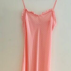 Pink polka dot dress